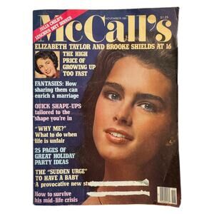 McCall’s Magazine Nov 1981 Brooke Shields Elizabeth Taylor Vintage Ads